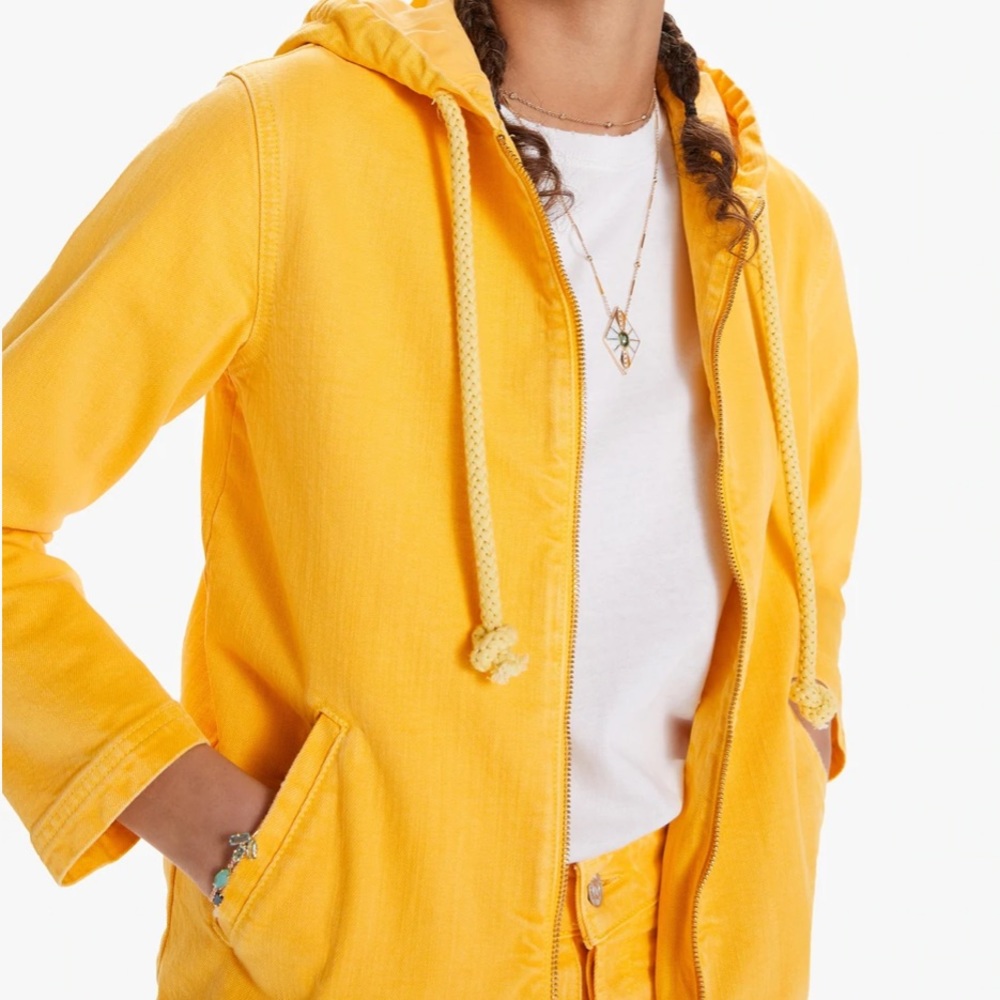 MOTHER Double Zip Hoodie Jacket The Devil May Care- Old Gold - Picture 3 of 9